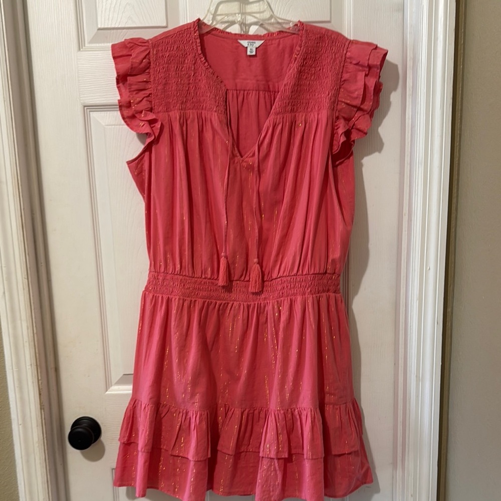 Crown & Ivy Coral Dress with Gold Details